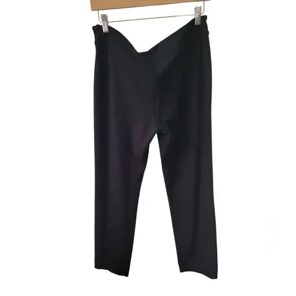 Eileen Fisher Black Viscose/Nylon Pants Size Petite Large - Picture 2 of 4